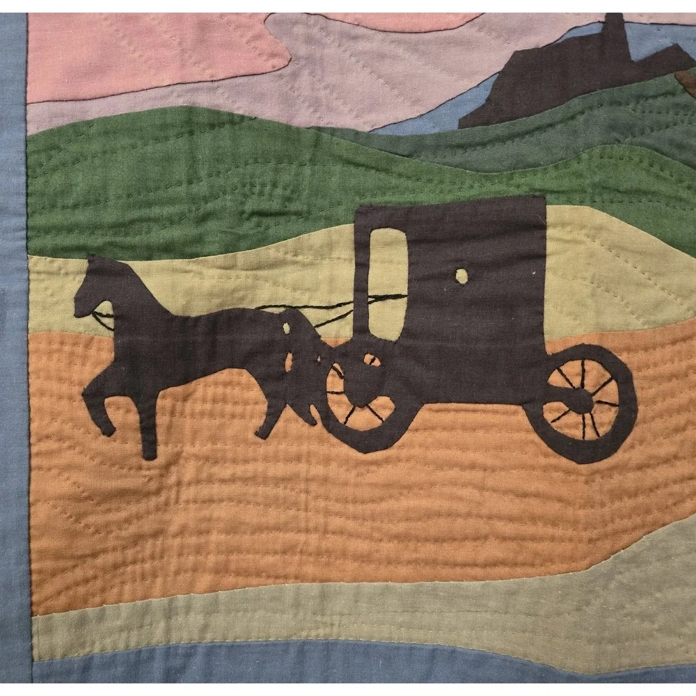 Annie Stoltzfus Amish Handmade quilt wallhanging 24.5